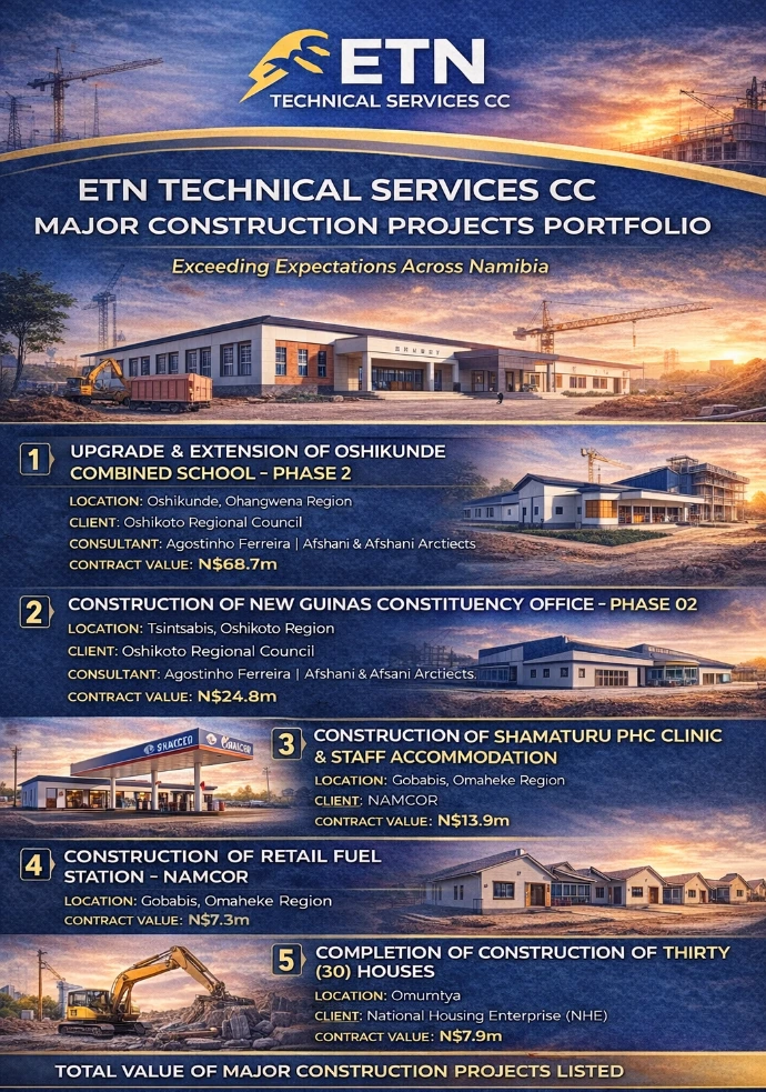 Building construction project ETN Ongwediva Namibia